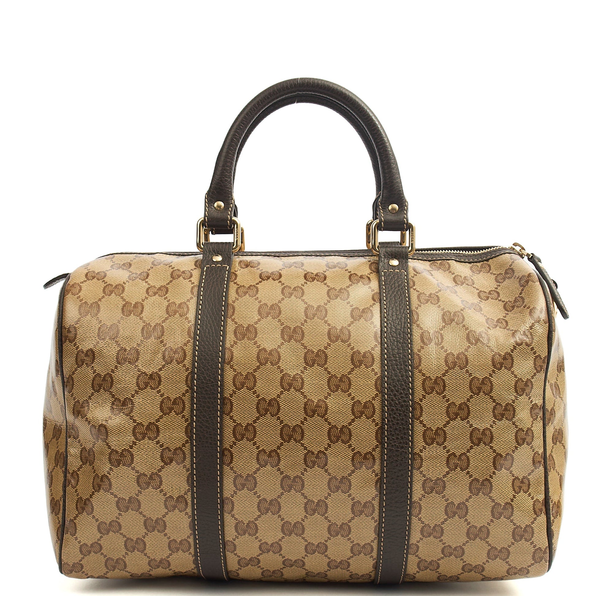 Gucci Tote Boston in GG Supreme, Patent Leather — Back View