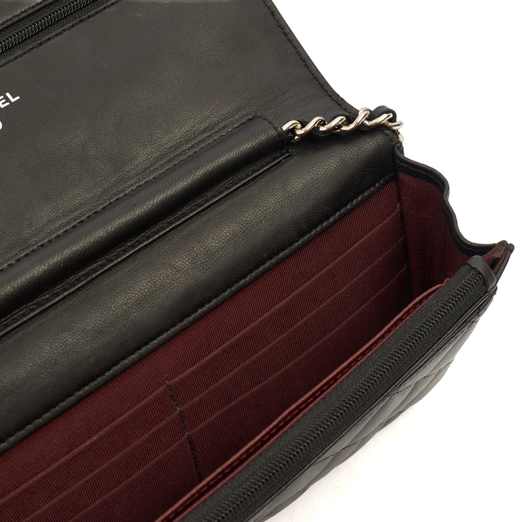 Chanel Cross Body Wallet on Chain in Black, Lambskin Leather — Alternate View 16