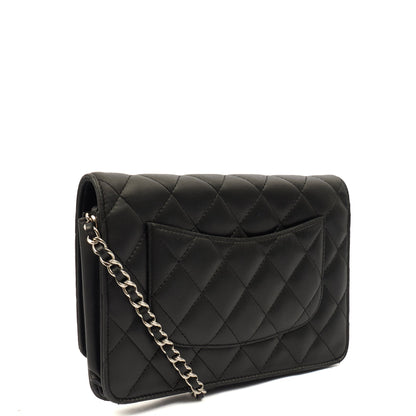 Chanel Cross Body Wallet on Chain in Black, Lambskin Leather — Alternate View 11