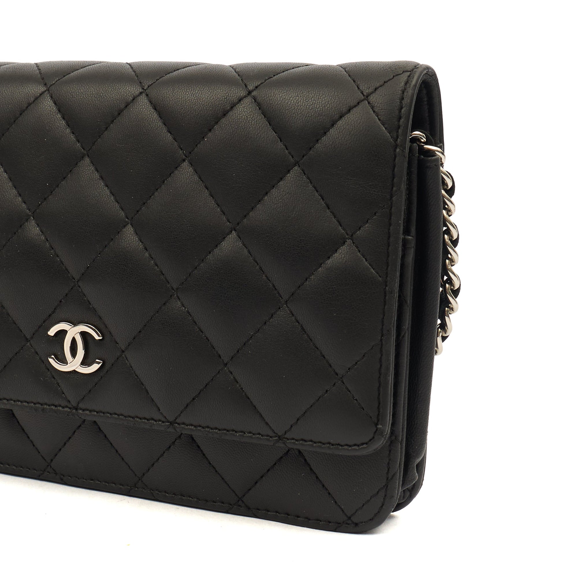 Chanel Cross Body Wallet on Chain in Black, Lambskin Leather — Alternate View 22