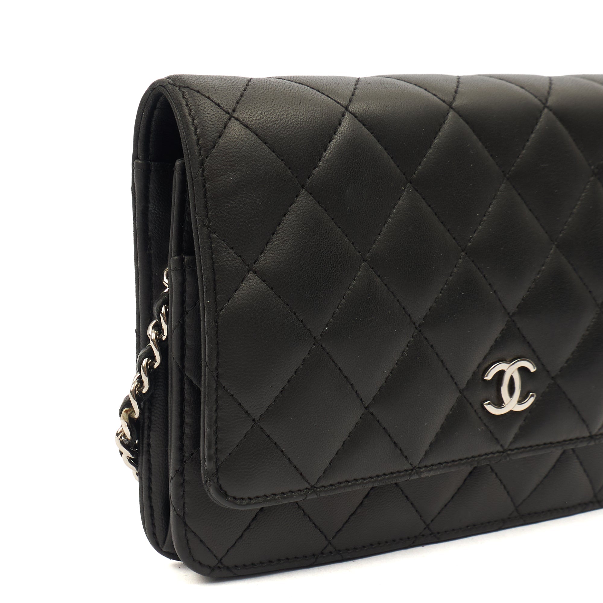 Chanel Cross Body Wallet on Chain in Black, Lambskin Leather — Alternate View 7