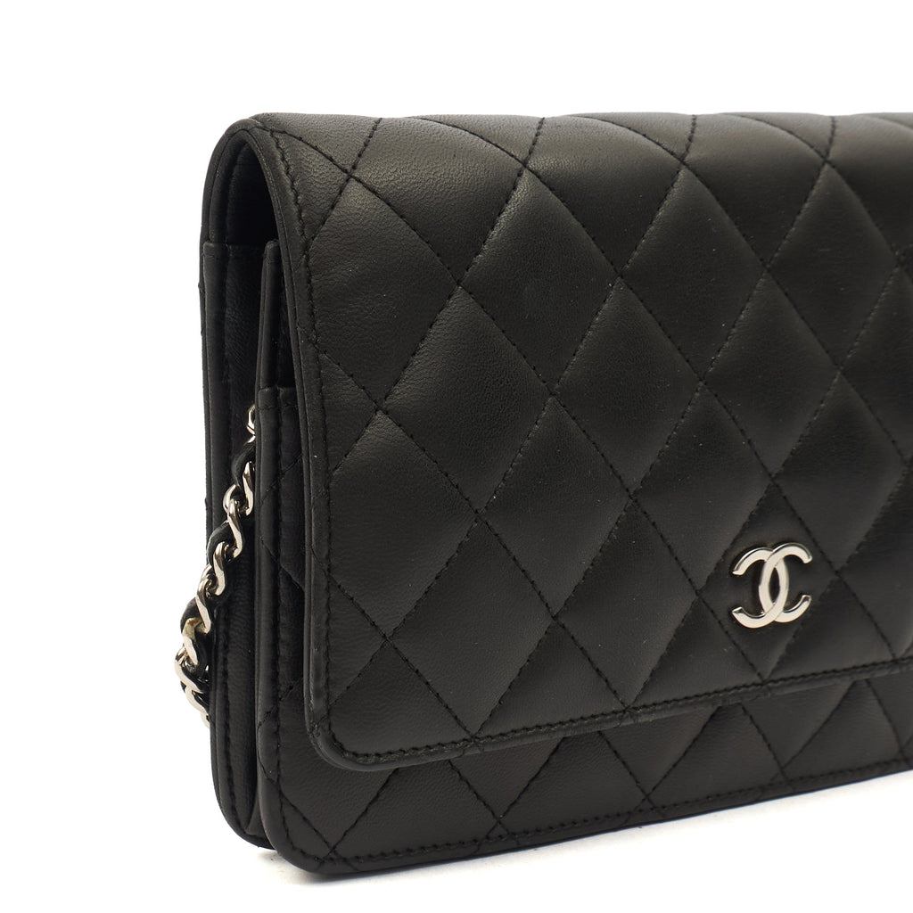 Chanel Cross Body Wallet on Chain in Black, Lambskin Leather — Alternate View 23