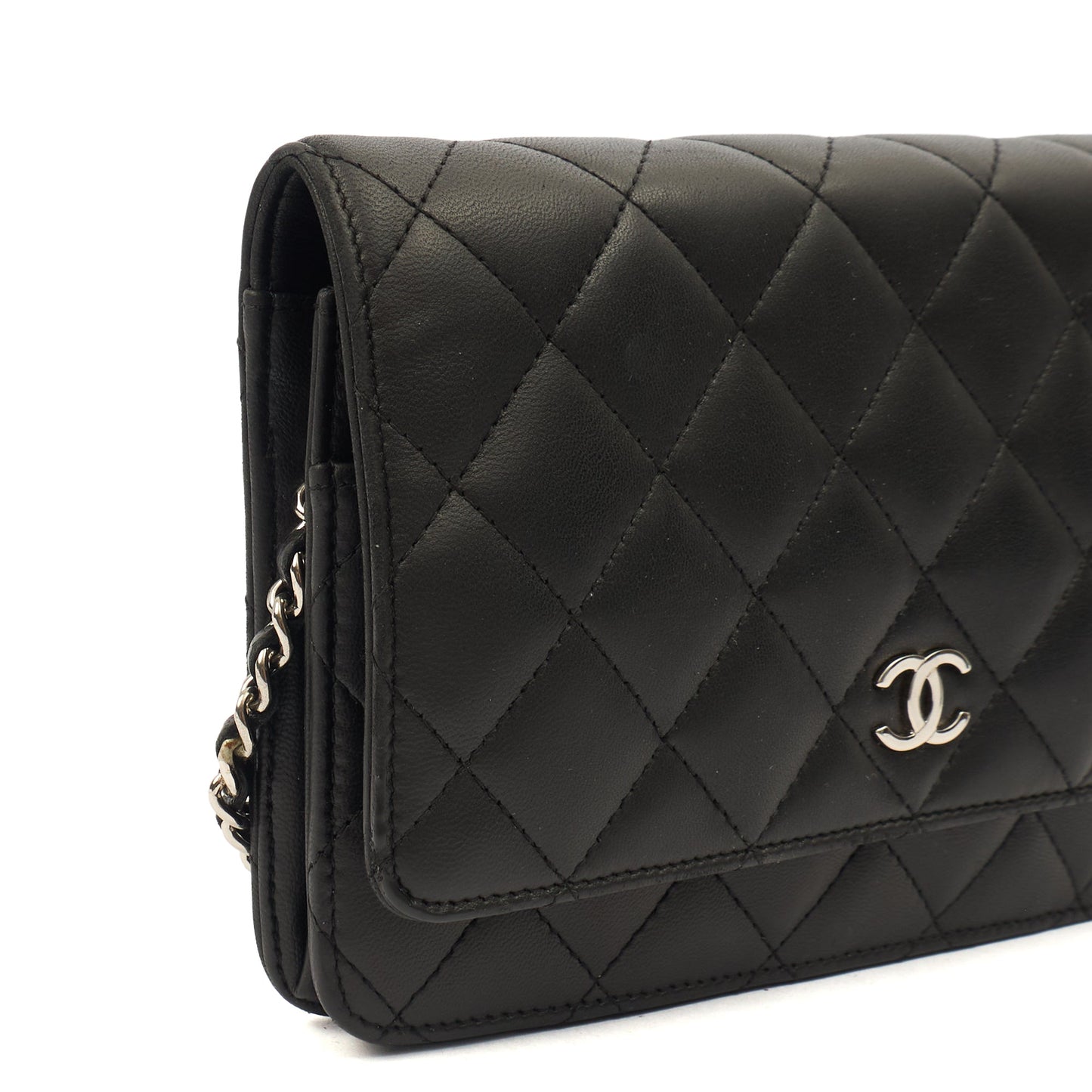 Chanel Cross Body Wallet on Chain in Black, Lambskin Leather — Alternate View 23