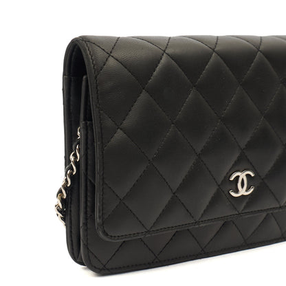 Chanel Cross Body Wallet on Chain in Black, Lambskin Leather — Alternate View 15