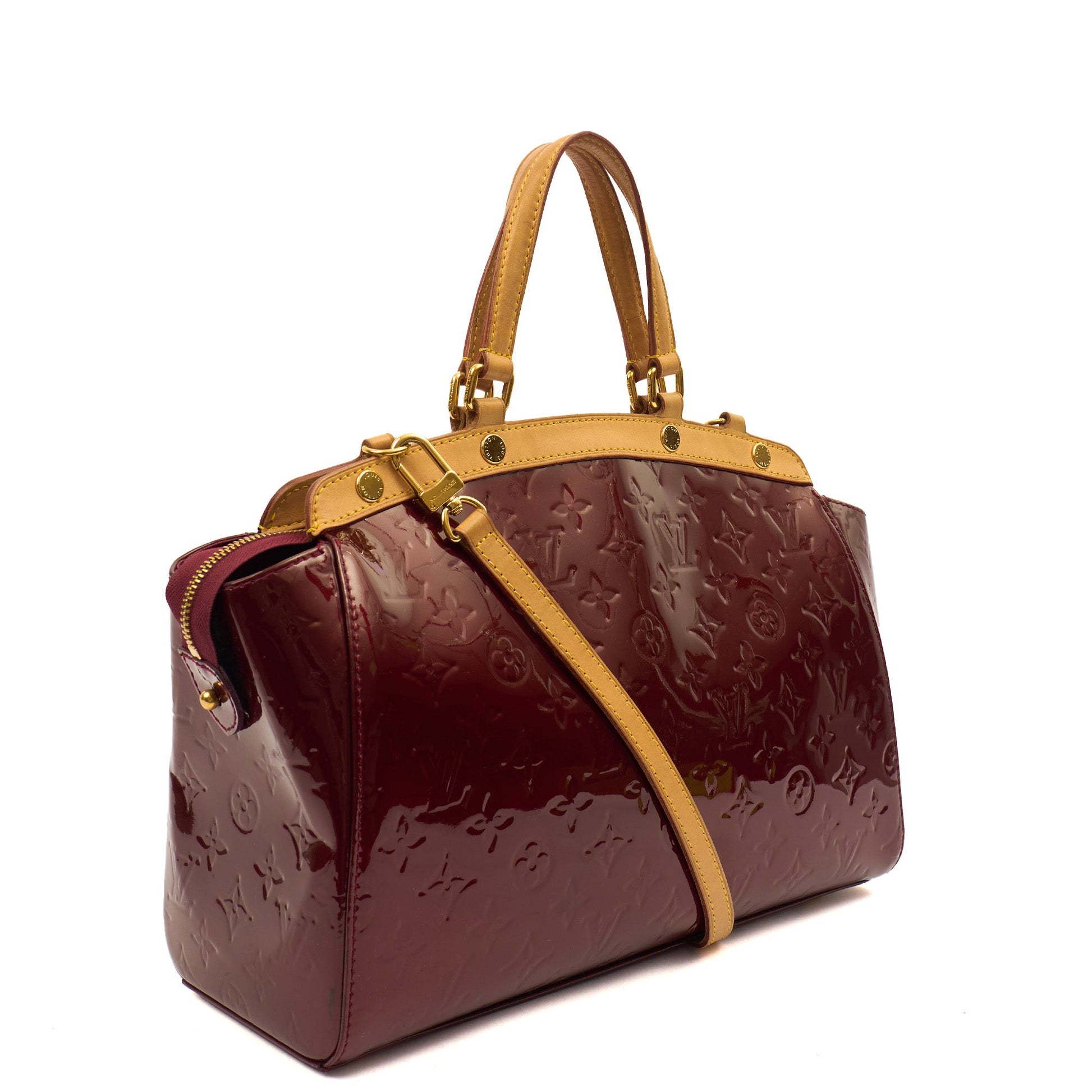 Louis Vuitton Tote Brea MM in Amarante, Vernis — Back View