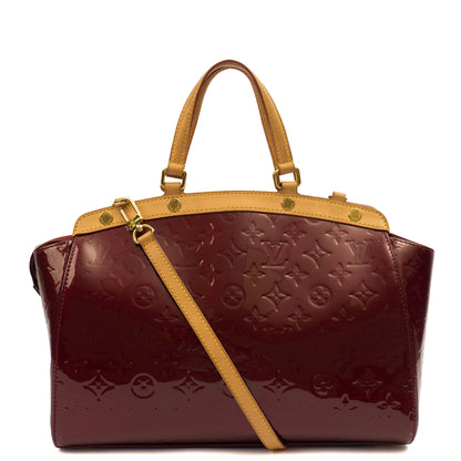Louis Vuitton Tote Brea MM in Amarante, Vernis — Top View
