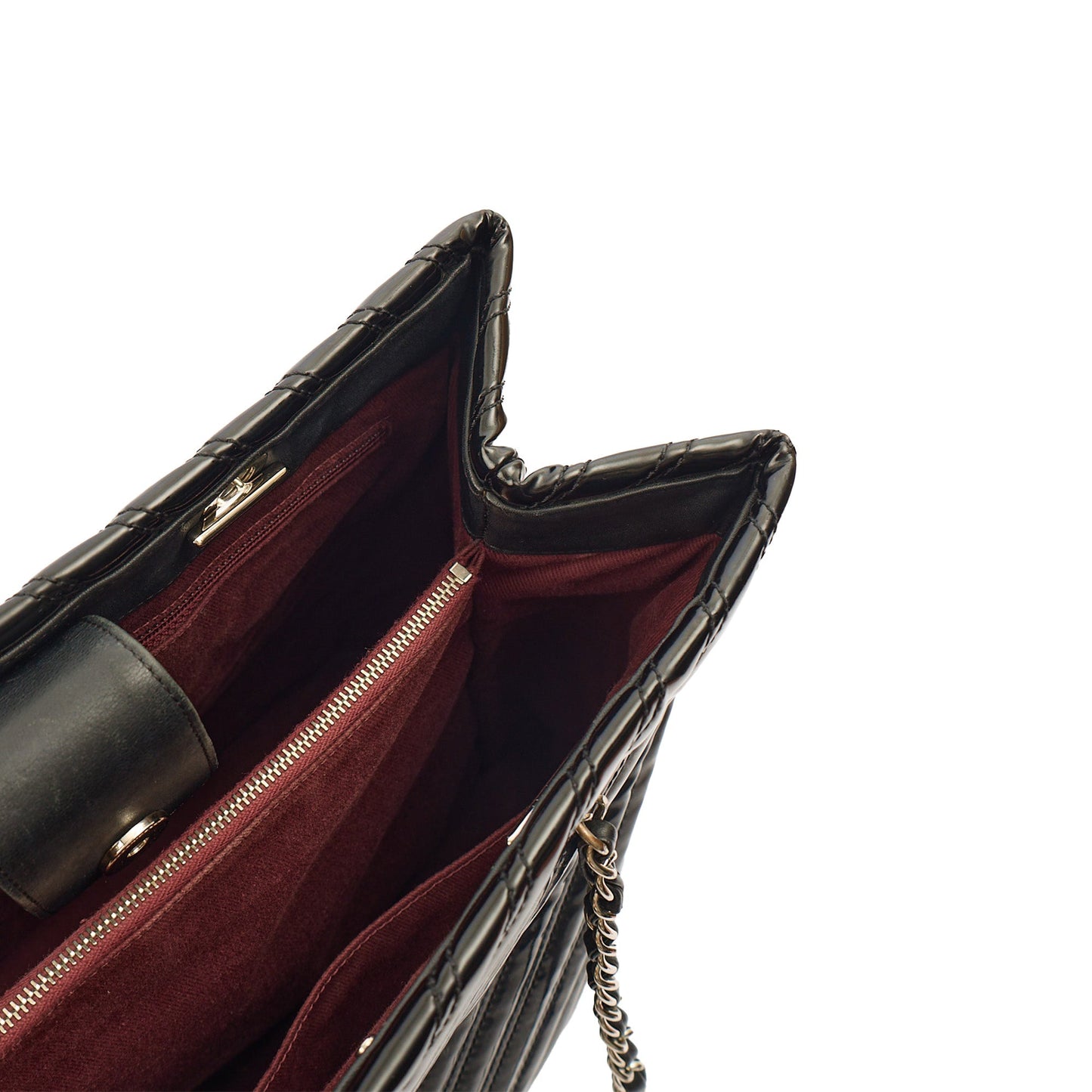 Chanel Tote in Black, Patent Leather — Alternate View 27