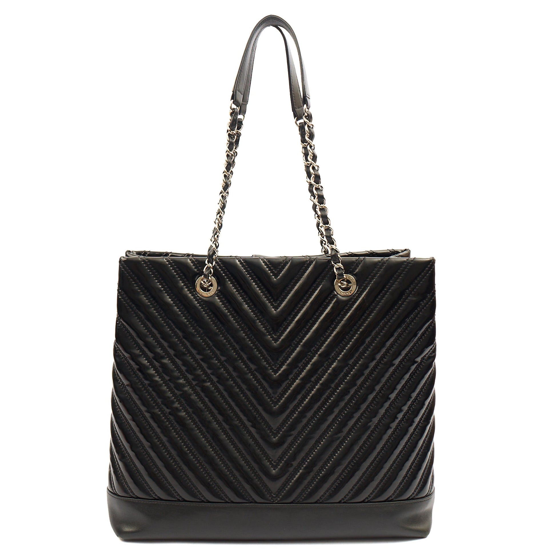 Chanel Tote in Black, Patent Leather — Alternate View 12