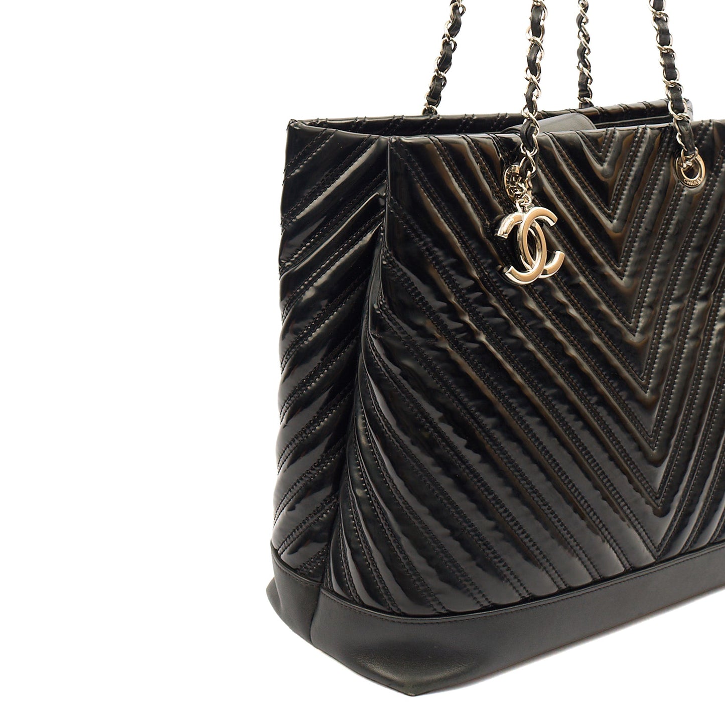 Chanel Tote in Black, Patent Leather — Alternate View 16