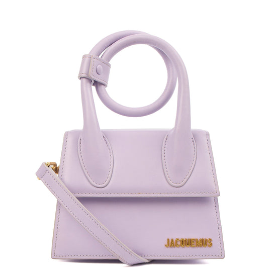 Jacquemus Cross Body Le Chiquito Moyen in Purple, Leather — Front View