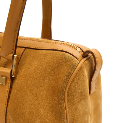 Gucci Tote Boston in Brown, Suede — Detail View