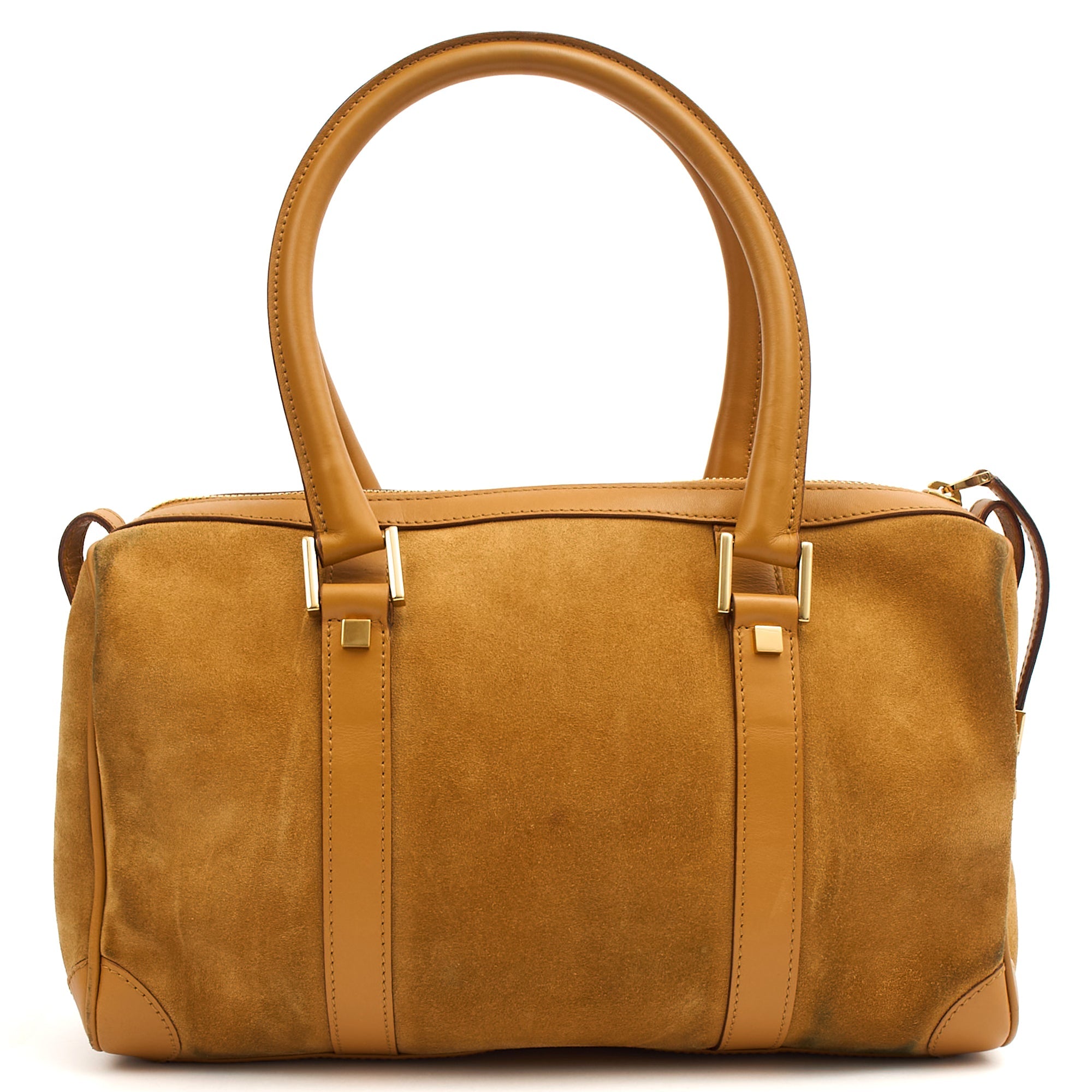 Gucci Tote Boston in Brown, Suede — Back View