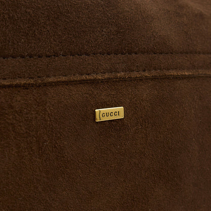 Gucci Crossbody in Brown, Suede — Lifestyle View