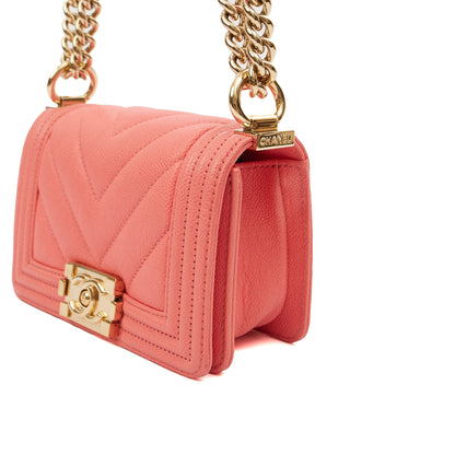 Chanel Mini Bag Boy - Mini in Pink, Caviar Leather — Alternate View 13