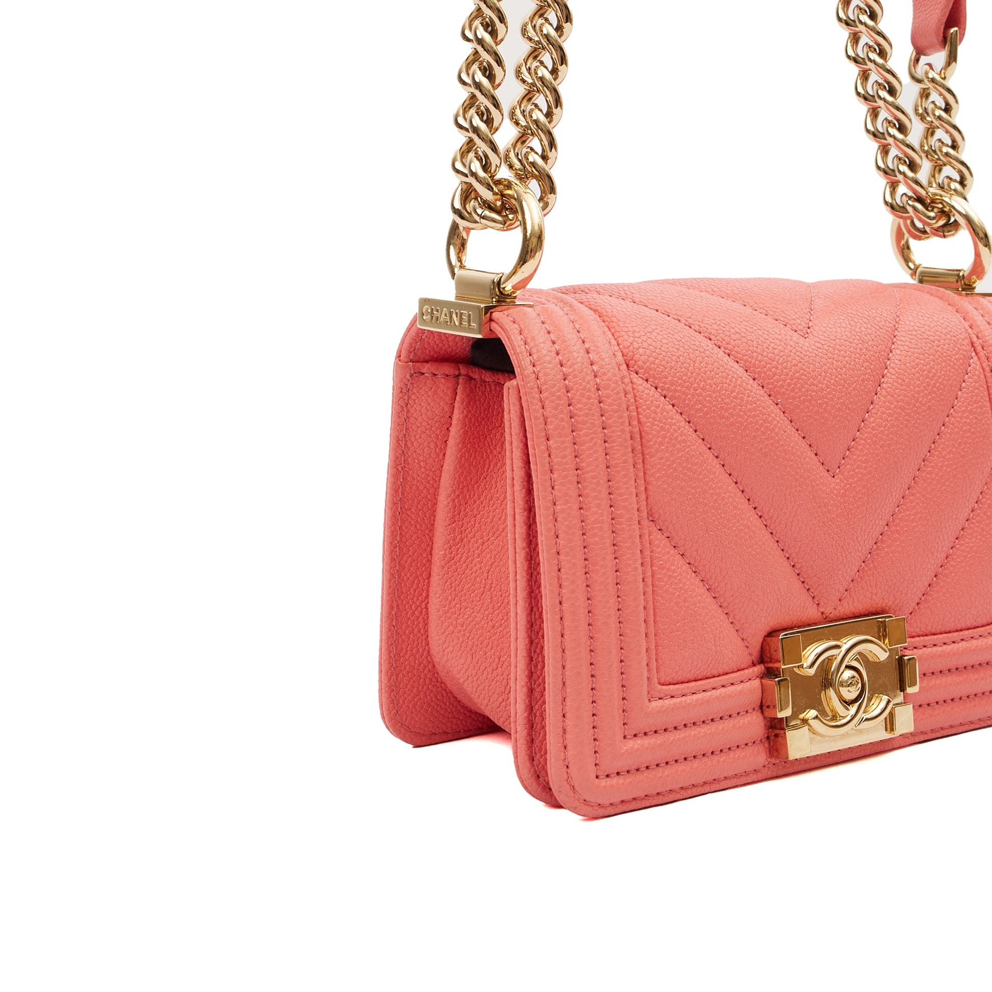 Chanel Mini Bag Boy - Mini in Pink, Caviar Leather — Alternate View 15