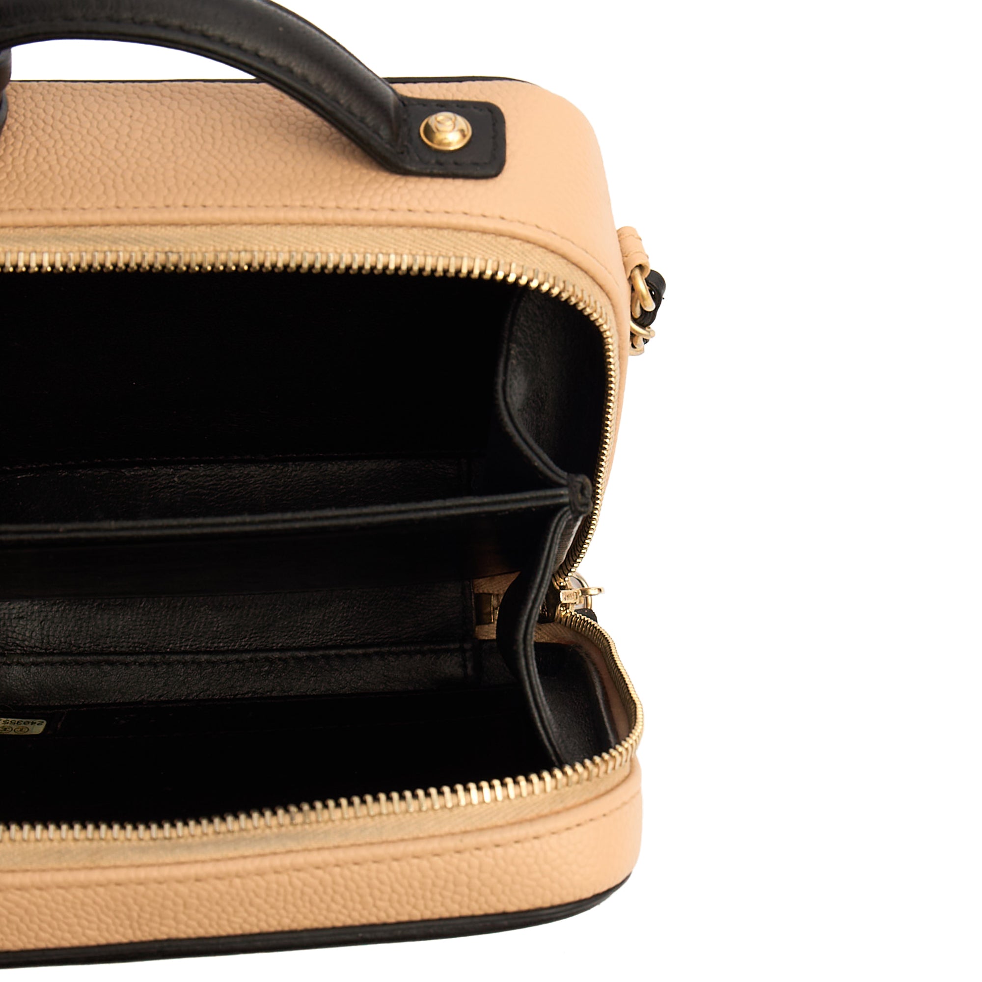 Chanel Cross Body CC Filigree Vanity Case in Neutral, Caviar Leather — Alternate View 30
