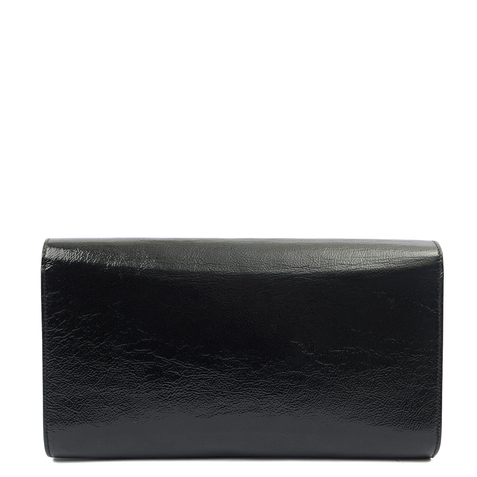 Saint Laurent Clutch Belle De Jour Clutch in Black, Calfskin Leather — Back View