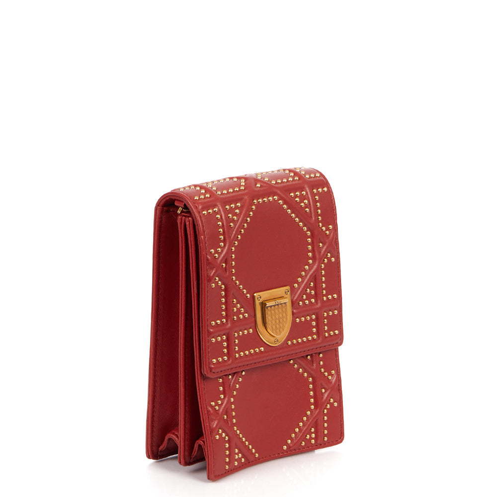Christian Dior Diorama Pouch in Red, Calfskin — Alternate View 10