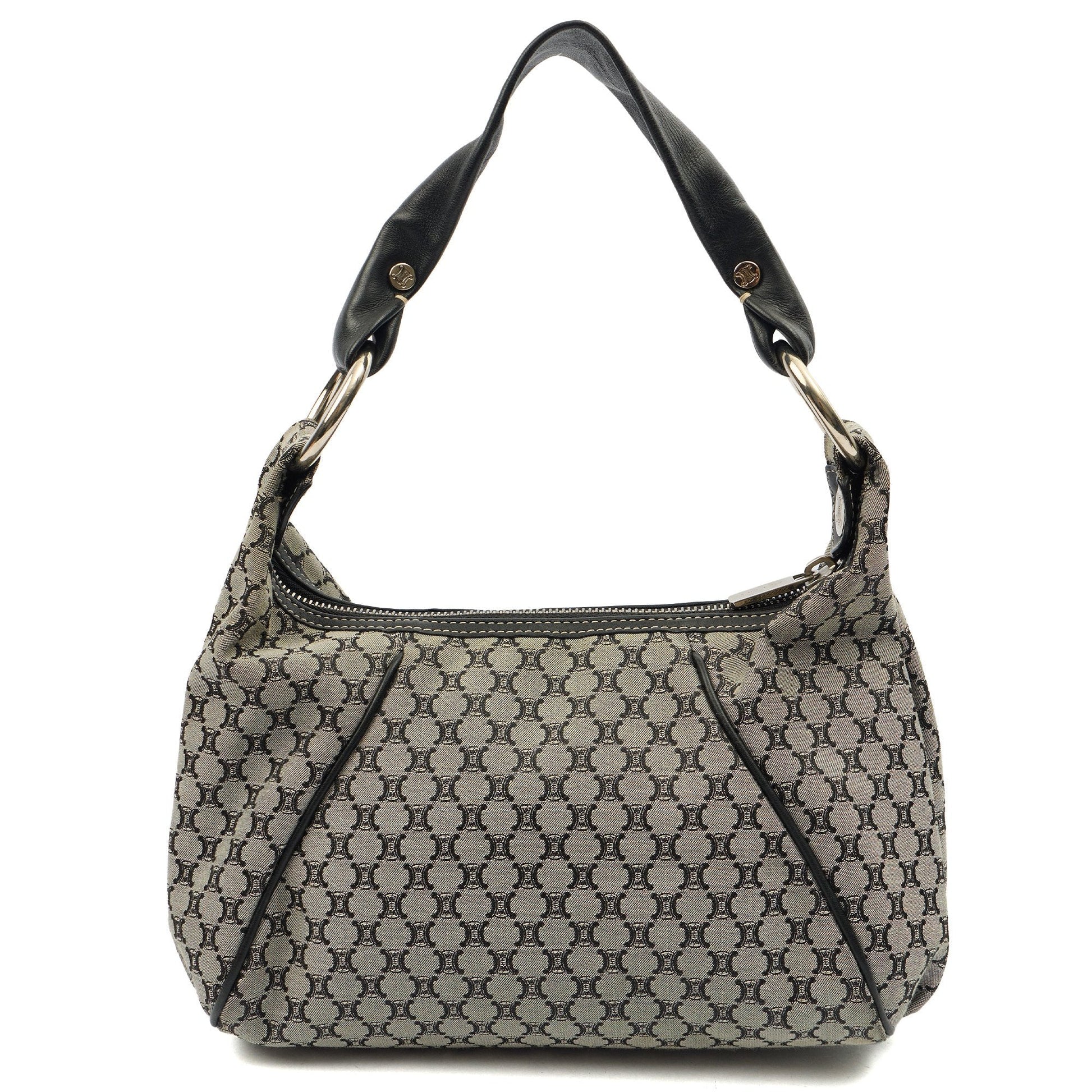 Celine Shoulder Bag Vintage Shoulder Bag in Navy, Canvas — Alternate View 17