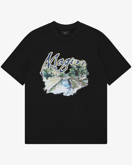 Magiri Seine River Printed T-Shirt 'Black' — Black — Size S — Front View