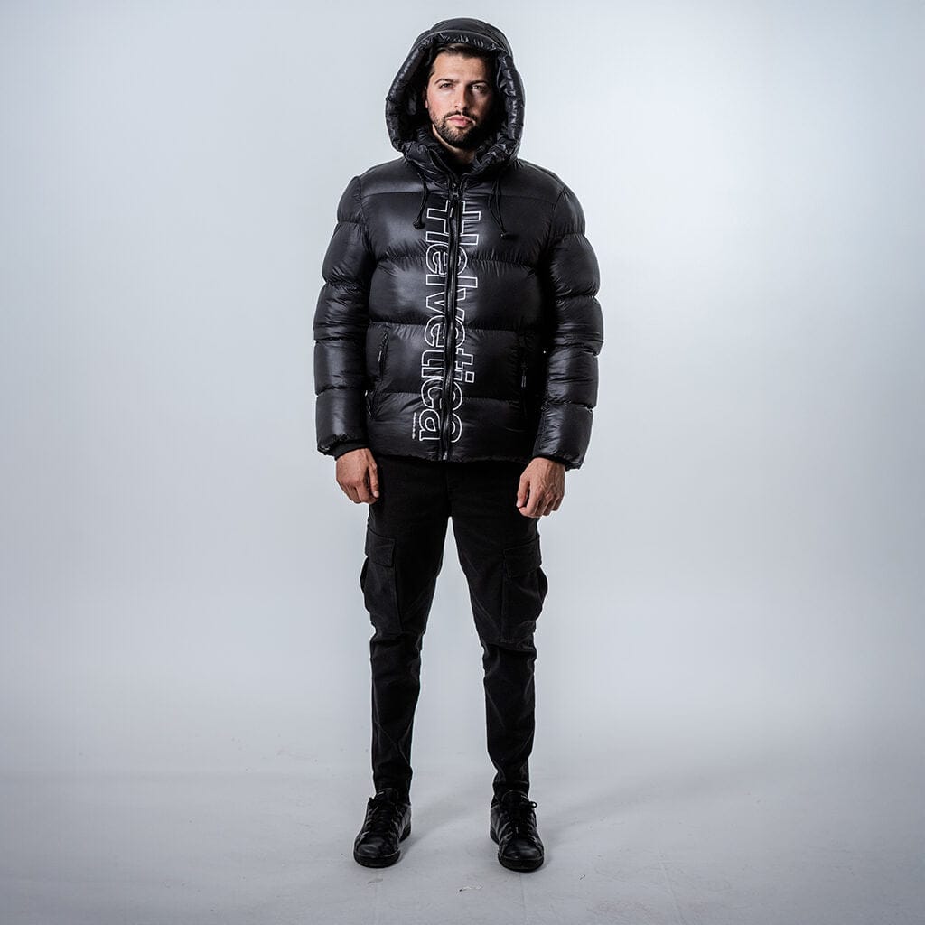 Helvetica Mountain Pioneers Silver 2 Hooded Down Jacket — S — Side View