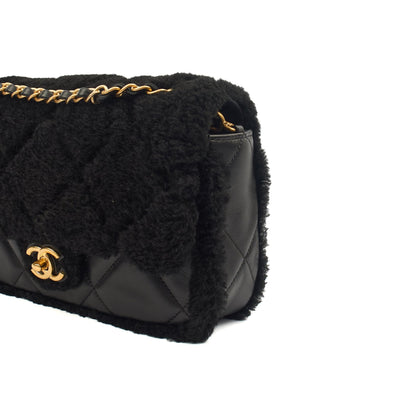 Chanel Shoulder Bag Flap Bag in Black, Canvas — Alternate View 8