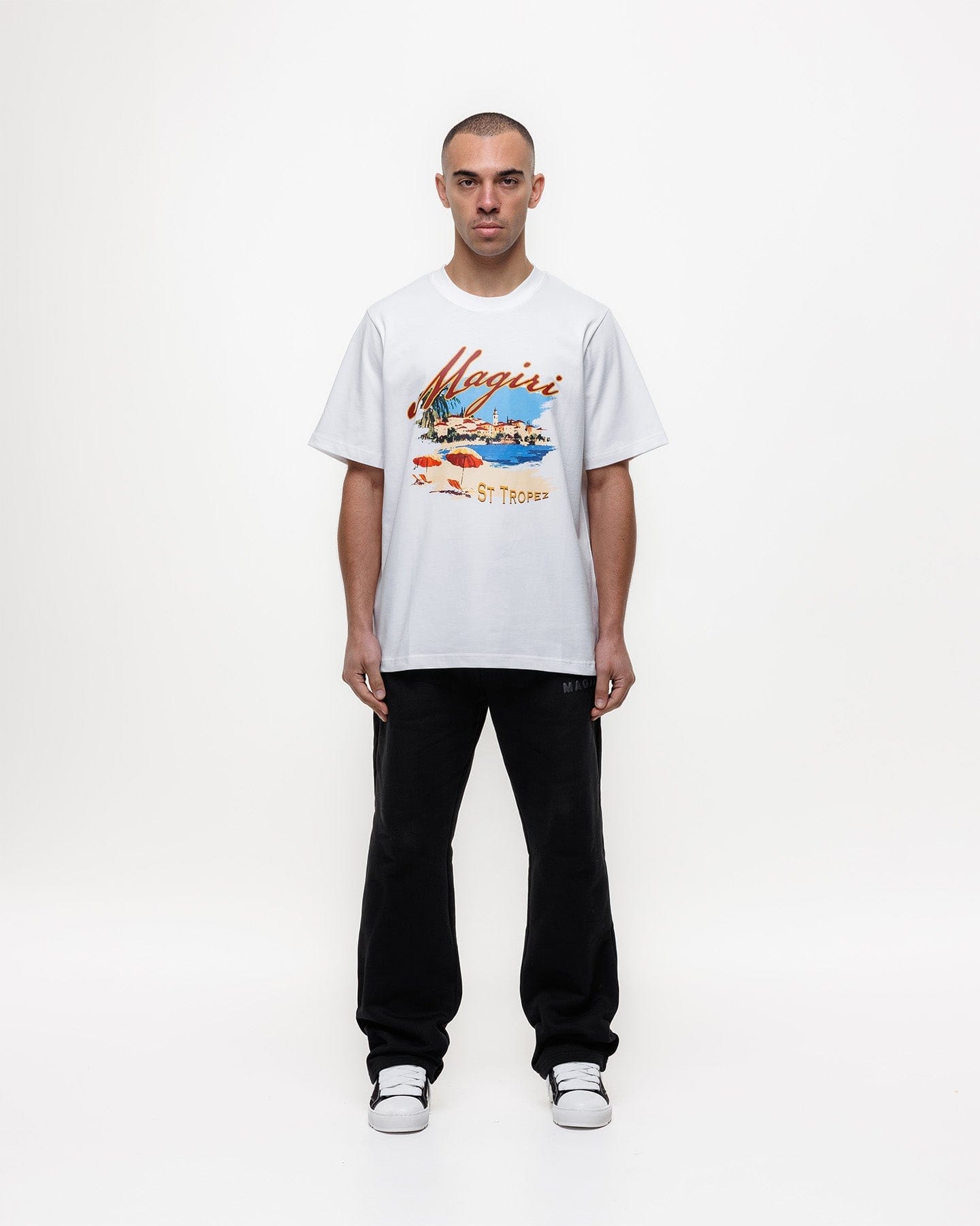 Magiri St. Tropez Printed T-Shirt 'White' — White — Size S — Back View