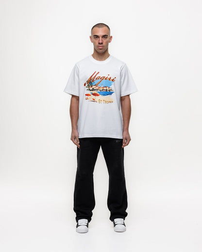 Magiri St. Tropez Printed T-Shirt 'White' — White — Size S — Back View