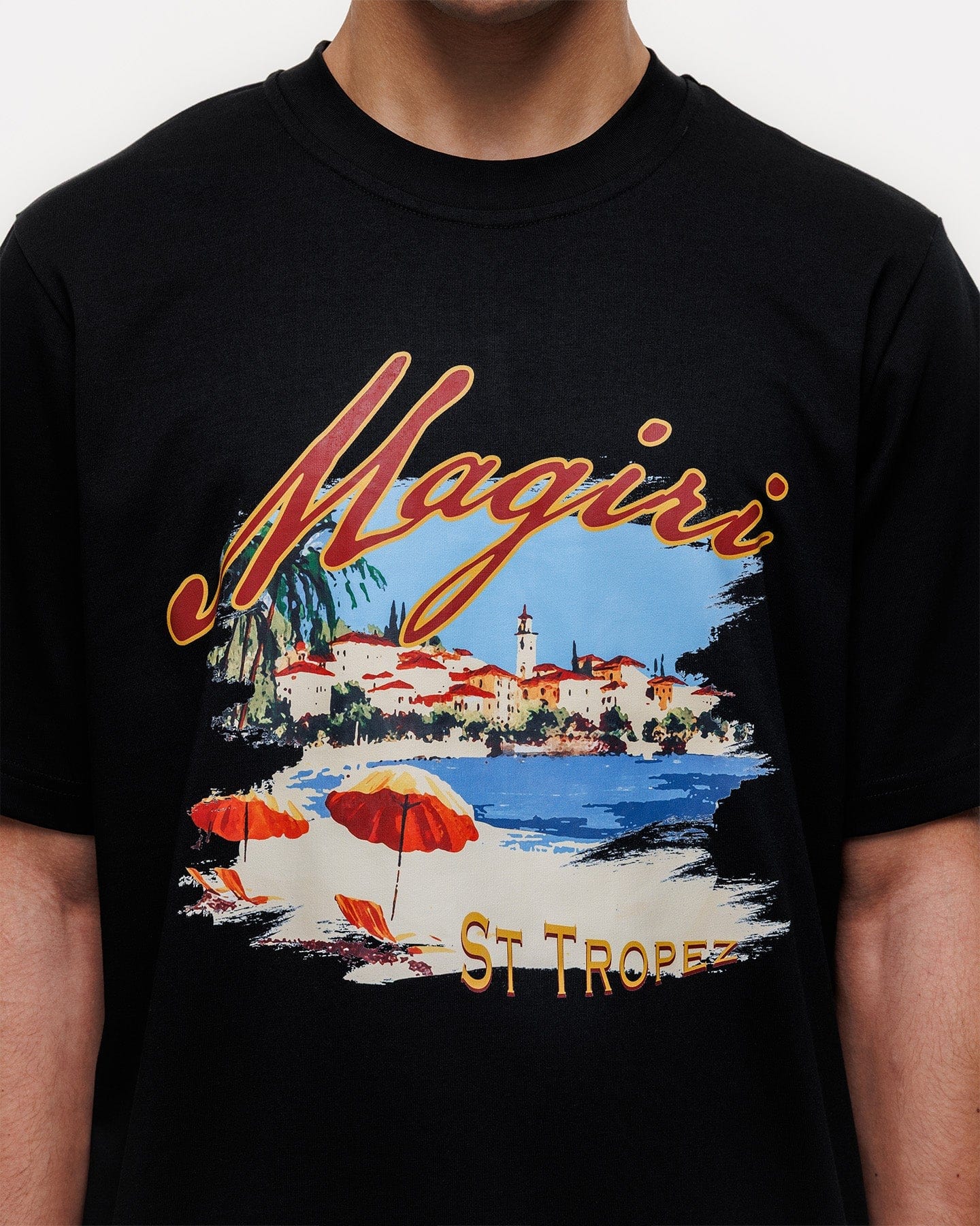 Magiri St. Tropez Printed T-Shirt 'Black' — Black — Size S — Lifestyle View