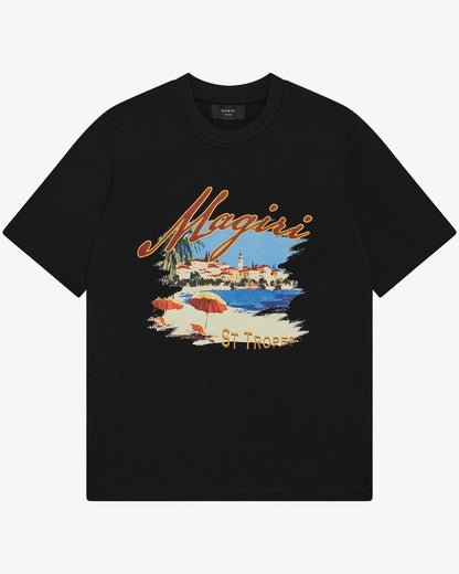 Magiri St. Tropez Printed T-Shirt 'Black' — Black — Size S — Front View