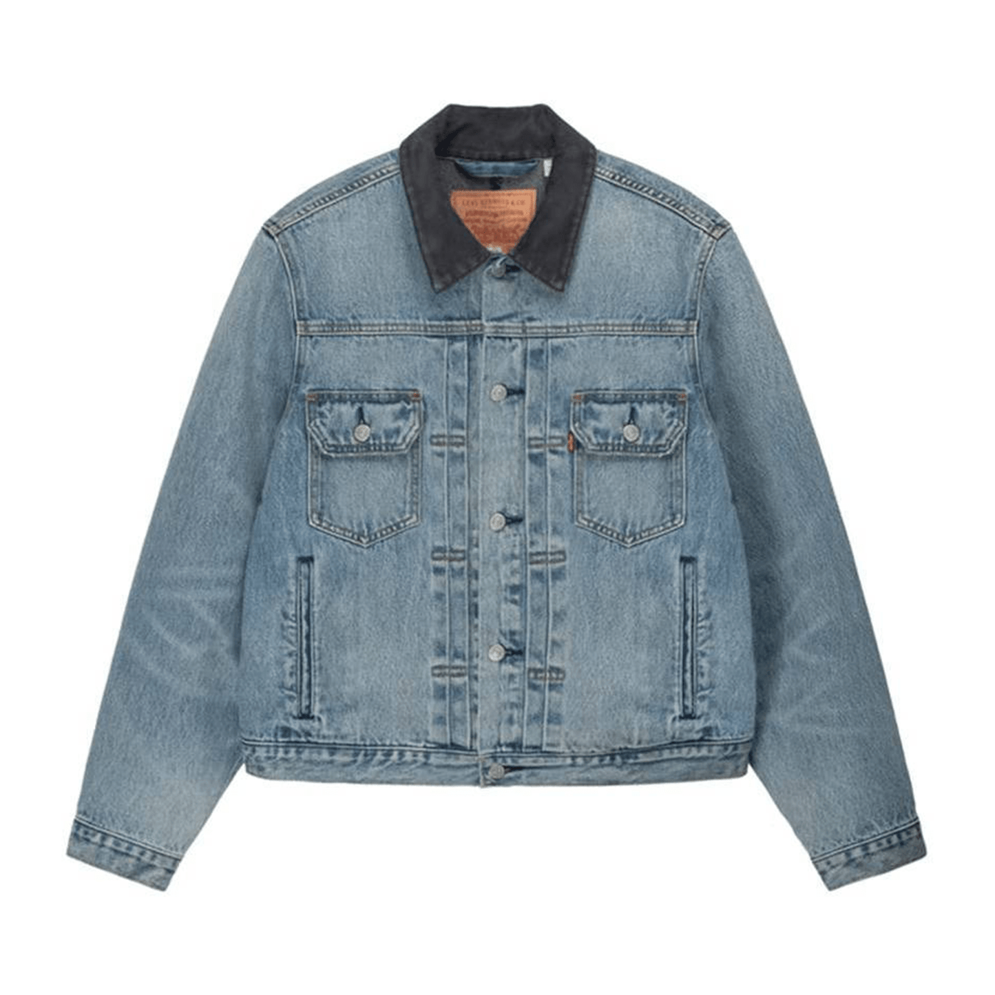 Stussy x Levi's Embossed Trucker Jacket 'Indigo' — XXS — Side View
