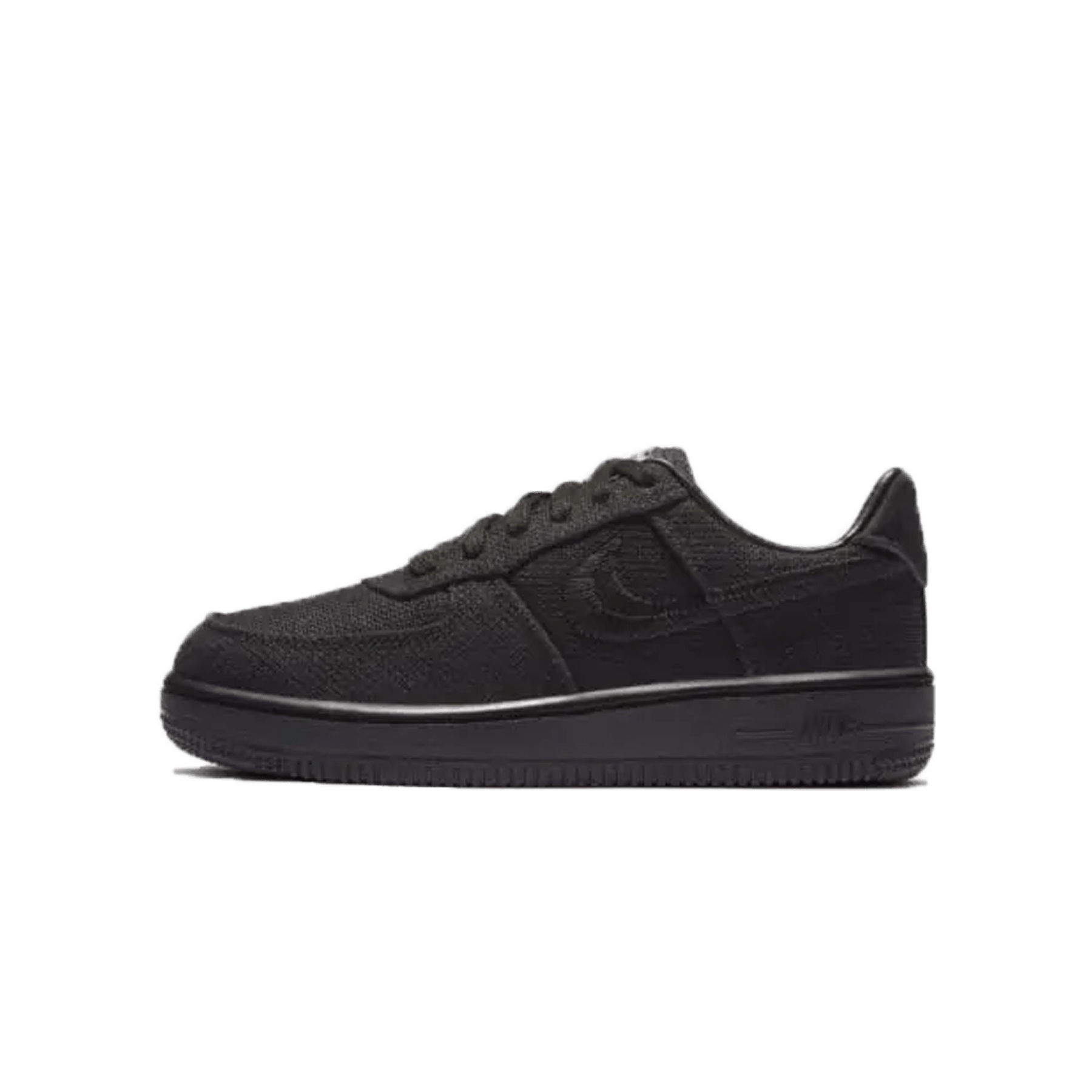 Stussy x Nike Air Force 1 Low PS 'Triple Black' — UK 10C | EU 27.5 | US 10.5C — Front View