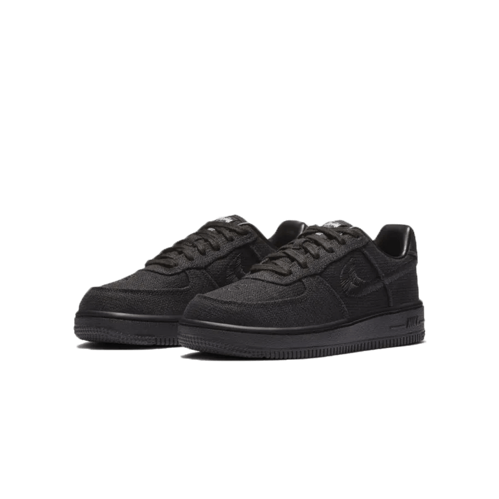 Stussy x Nike Air Force 1 Low PS 'Triple Black' — UK 10C | EU 27.5 | US 10.5C — Side View