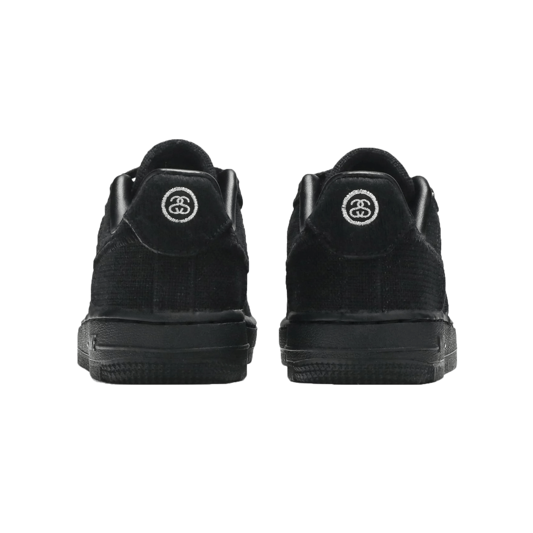 Stussy x Nike Air Force 1 Low PS 'Triple Black' — UK 10C | EU 27.5 | US 10.5C — Back View