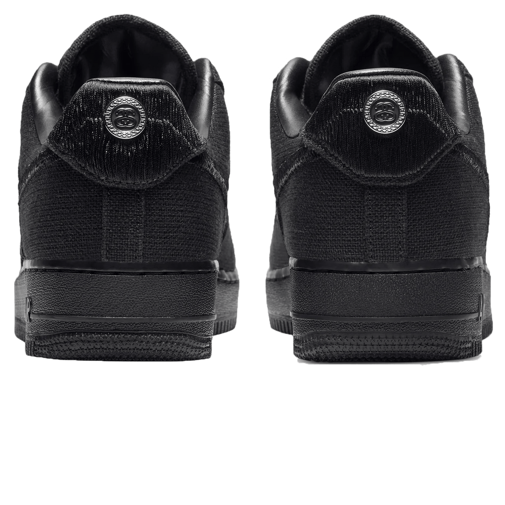 Stussy x Nike Air Force 1 Low 'Triple Black' — UK 3 | EU 35.5 | US 3.5 — Back View