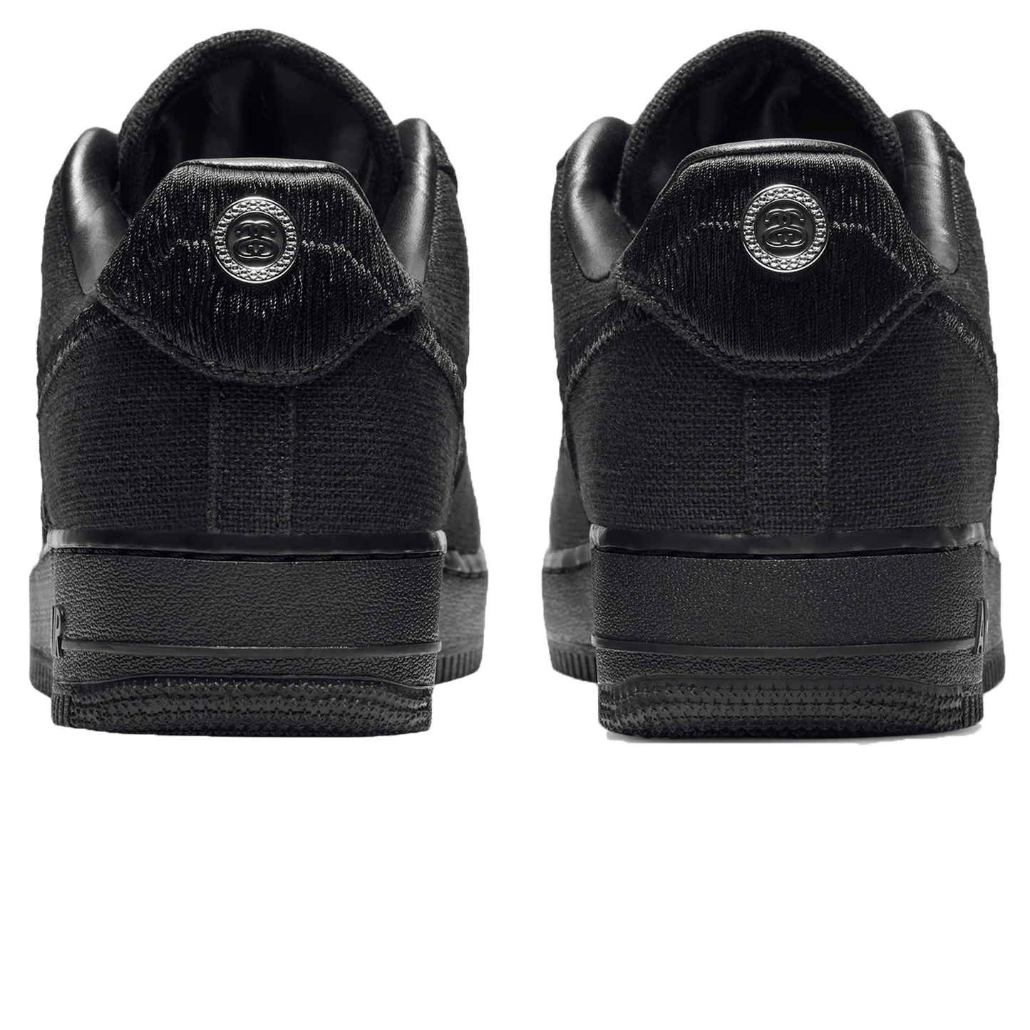 Stussy x Nike Air Force 1 Low 'Triple Black' — UK 3 | EU 35.5 | US 3.5 — Back View