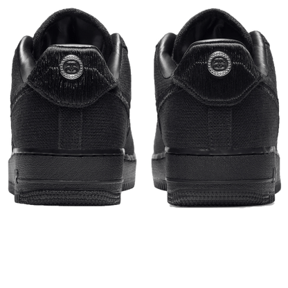 Stussy x Nike Air Force 1 Low 'Triple Black' — UK 3 | EU 35.5 | US 3.5 — Back View