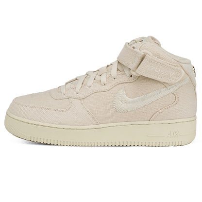 Stussy x Nike Air Force 1 Mid 'Fossil' — UK 3 | EU 35.5 | US 3.5 — Front View