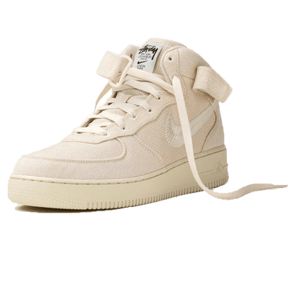 Stussy x Nike Air Force 1 Mid 'Fossil' — UK 3 | EU 35.5 | US 3.5 — Side View
