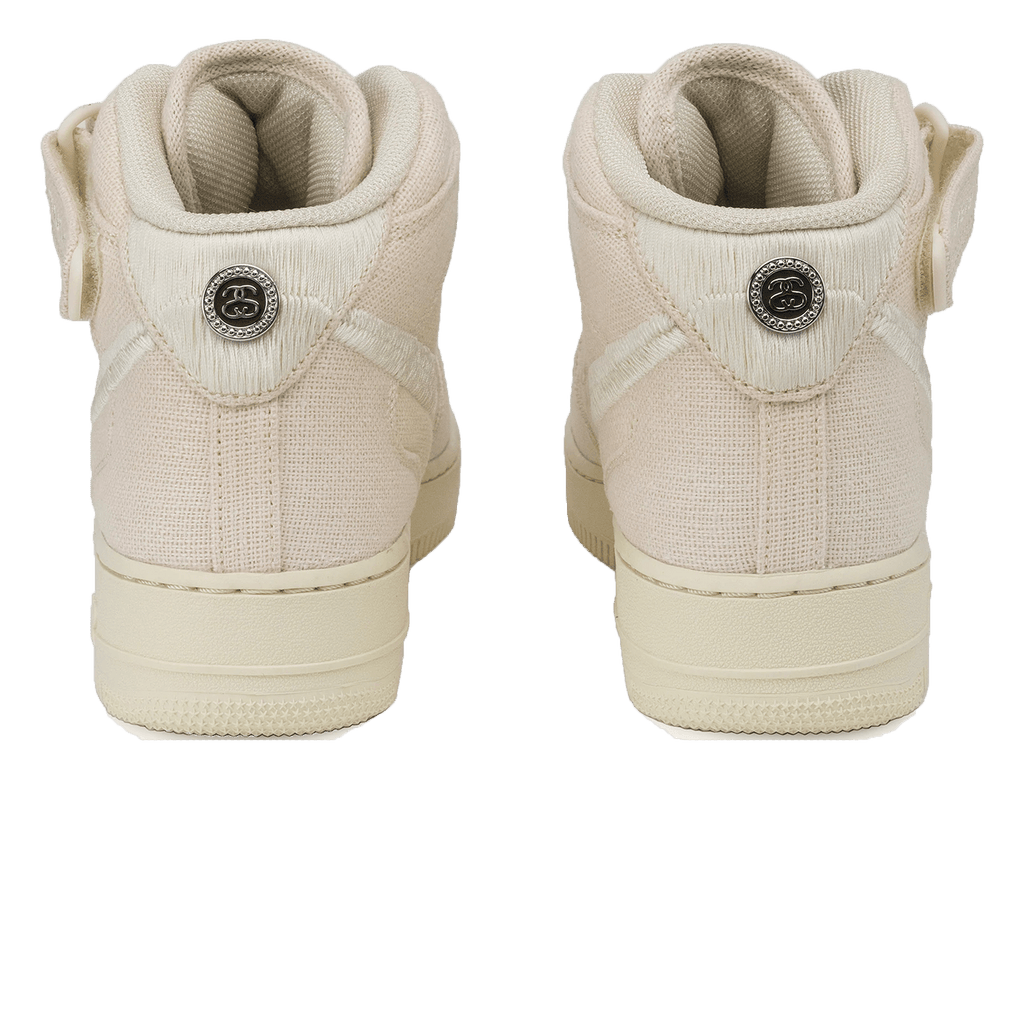 Stussy x Nike Air Force 1 Mid 'Fossil' — UK 3 | EU 35.5 | US 3.5 — Back View