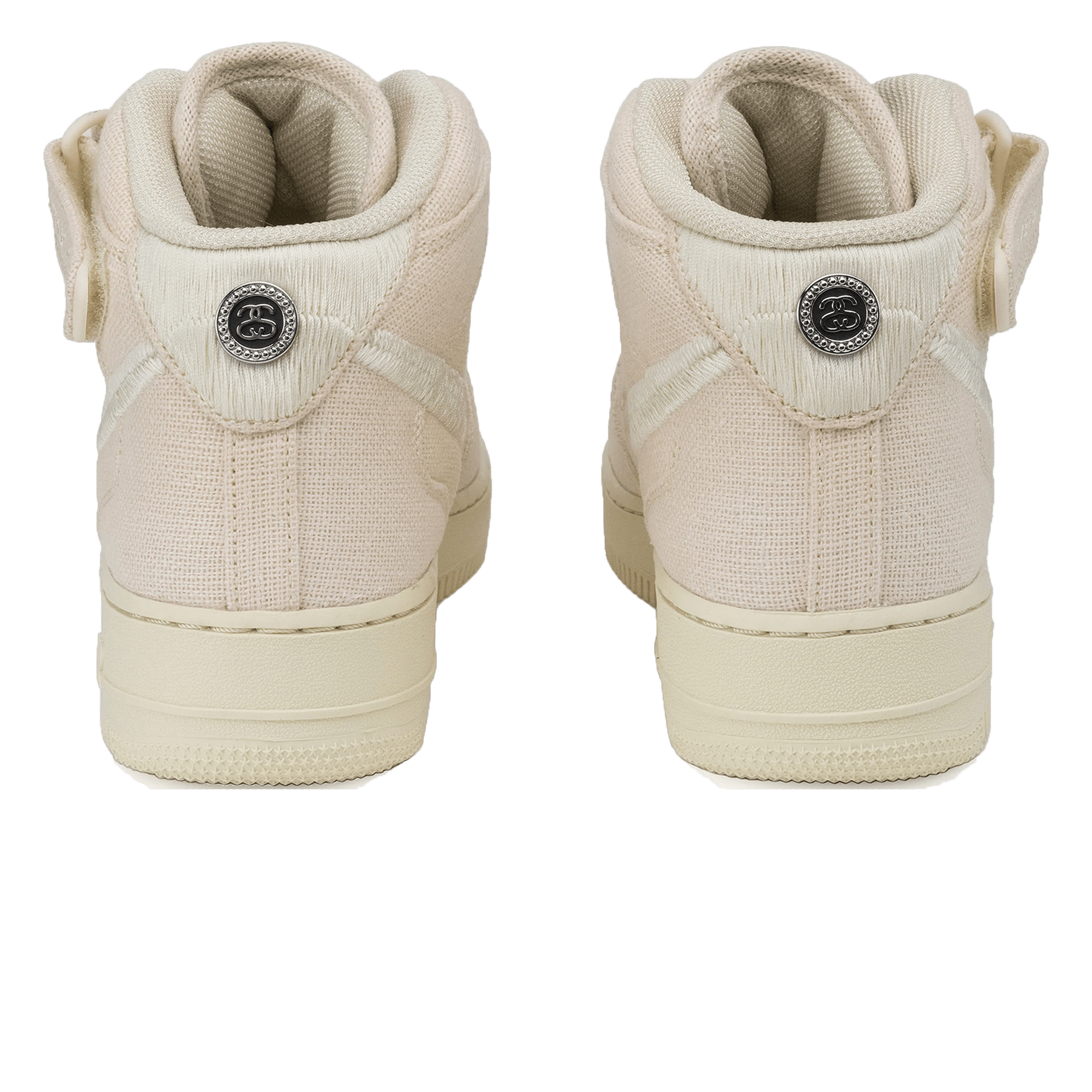 Stussy x Nike Air Force 1 Mid 'Fossil' — UK 3 | EU 35.5 | US 3.5 — Back View
