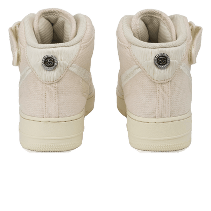 Stussy x Nike Air Force 1 Mid 'Fossil' — UK 3 | EU 35.5 | US 3.5 — Back View