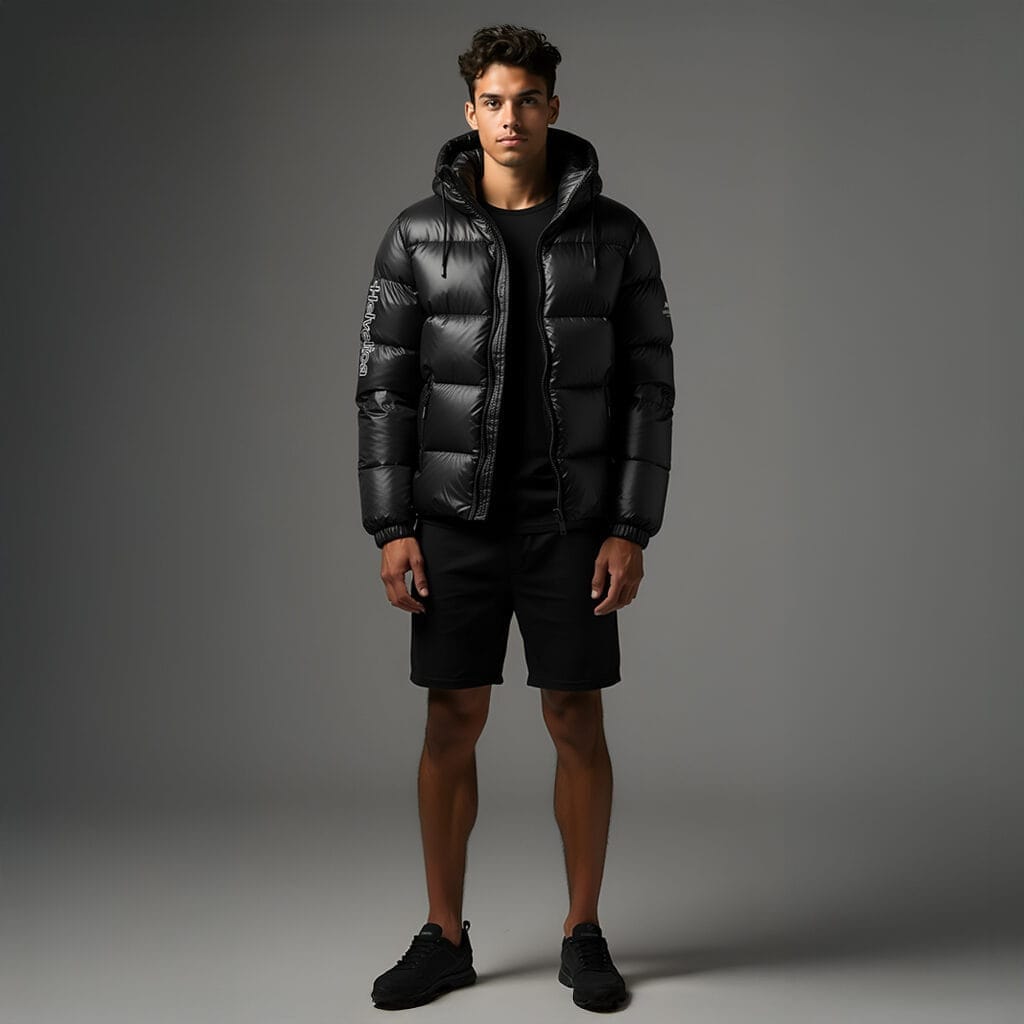 Helvetica Mountain Pioneers Summit Hooded Down Jacket — S — Back View