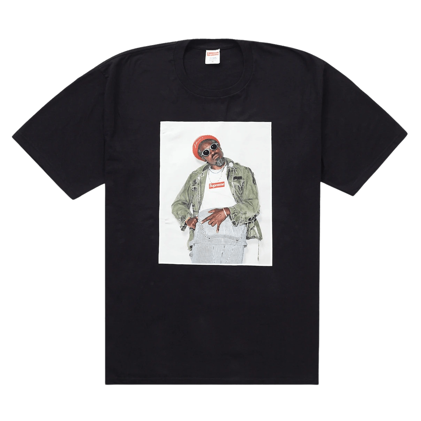 Supreme André 3000 Tee 'Black' — XXS — Front View