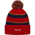 Supreme Big Stripe Beanie - Red — Front View