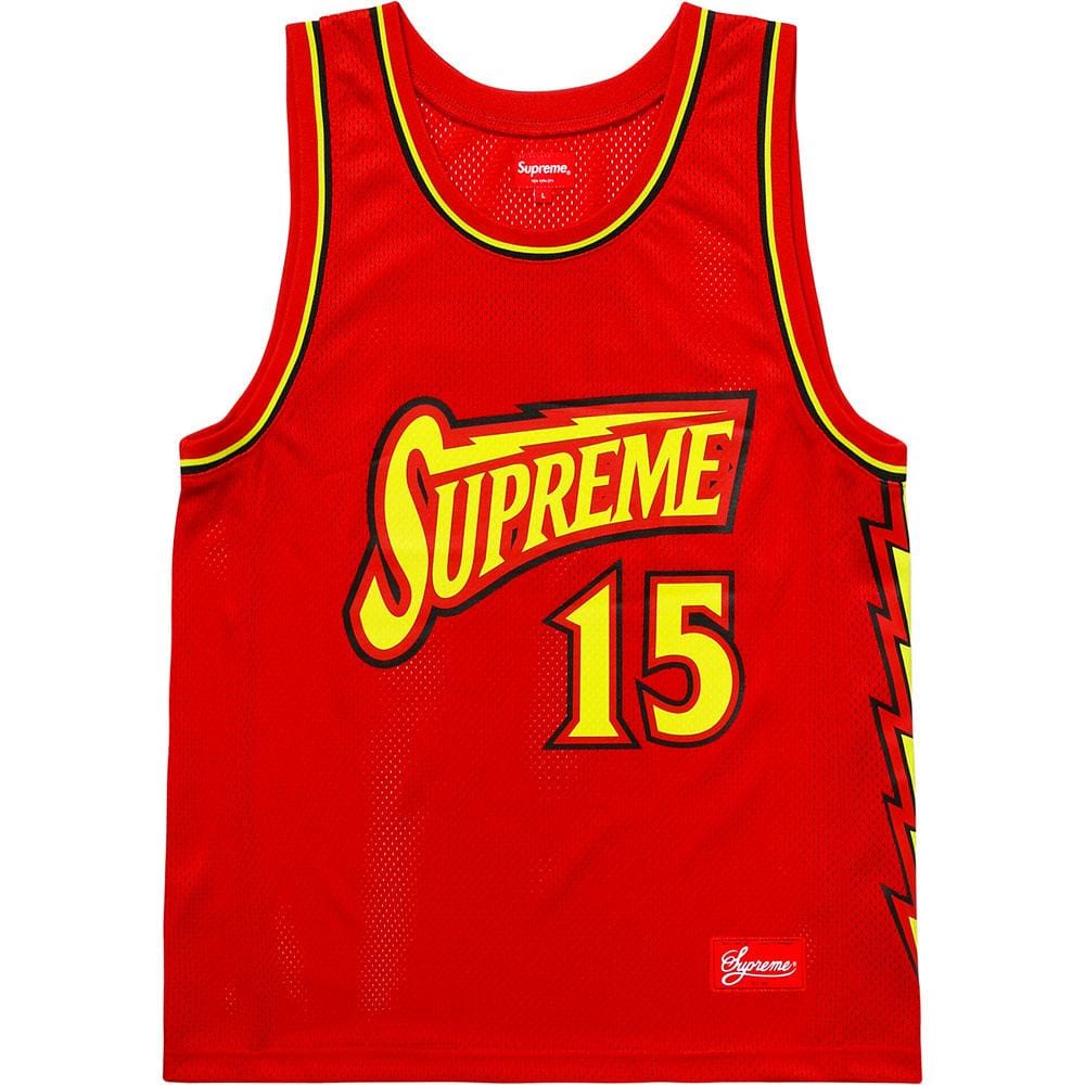 Supreme Bolt Basketball Jersey Red — XXS — Front View