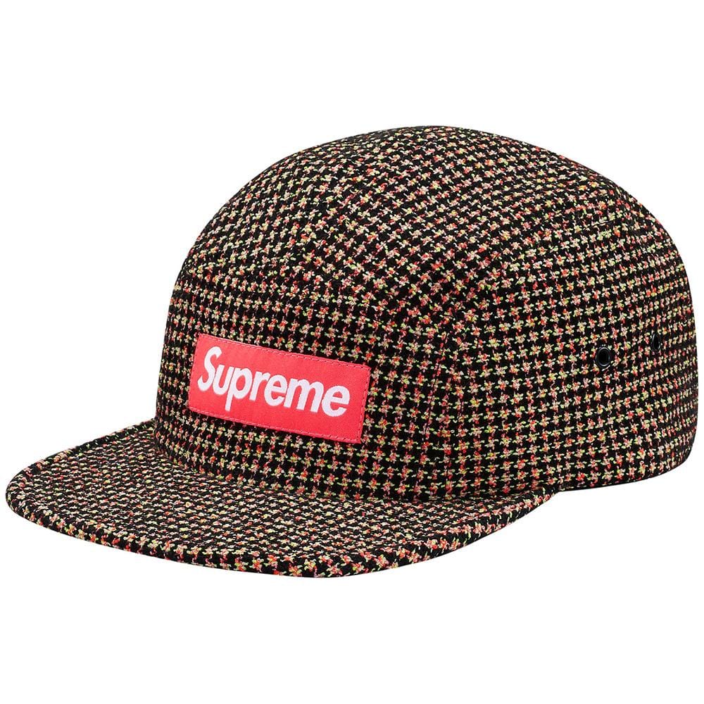 Supreme Boucle Houndstooth Camp Cap - Neon — Front View
