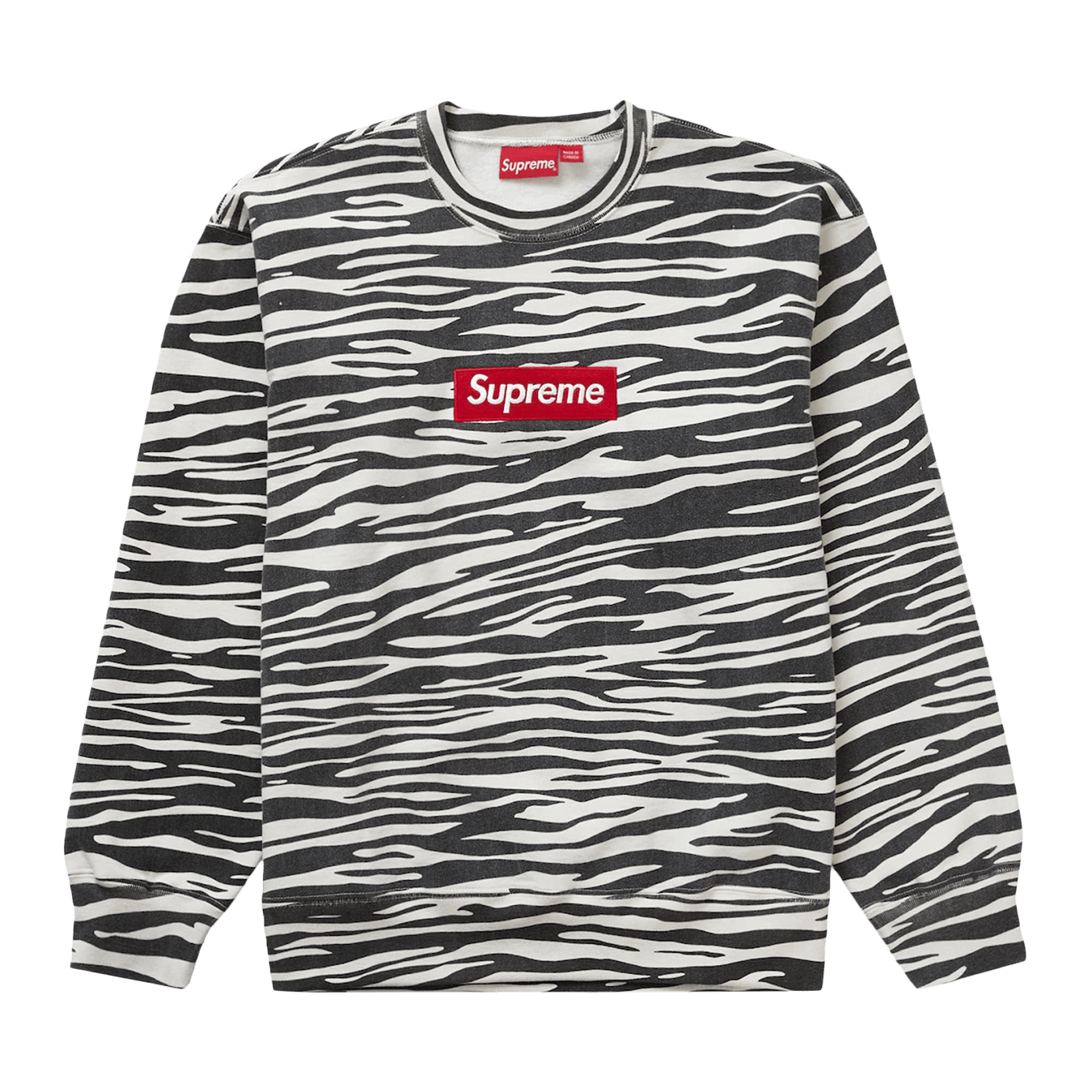 Supreme Box Logo Crewneck 'Zebra' (FW22) — XXS — Front View