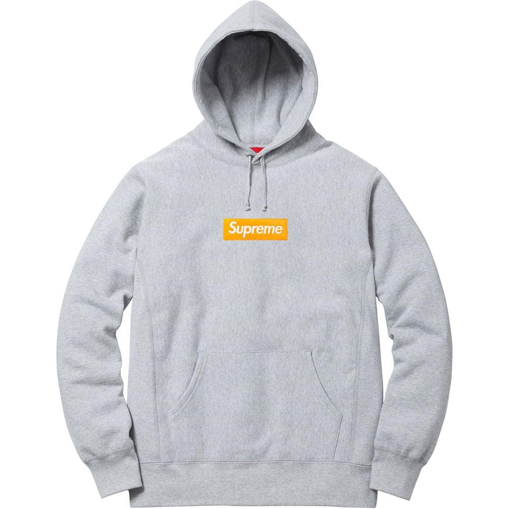 Supreme Box Logo Hooded Sweatshirt (FW17) Heather Grey — XXS — Front View