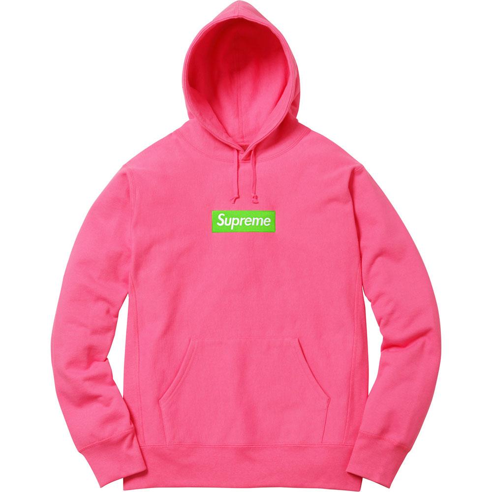 Supreme Box Logo Hooded Sweatshirt (FW17) Magenta — XXS — Front View